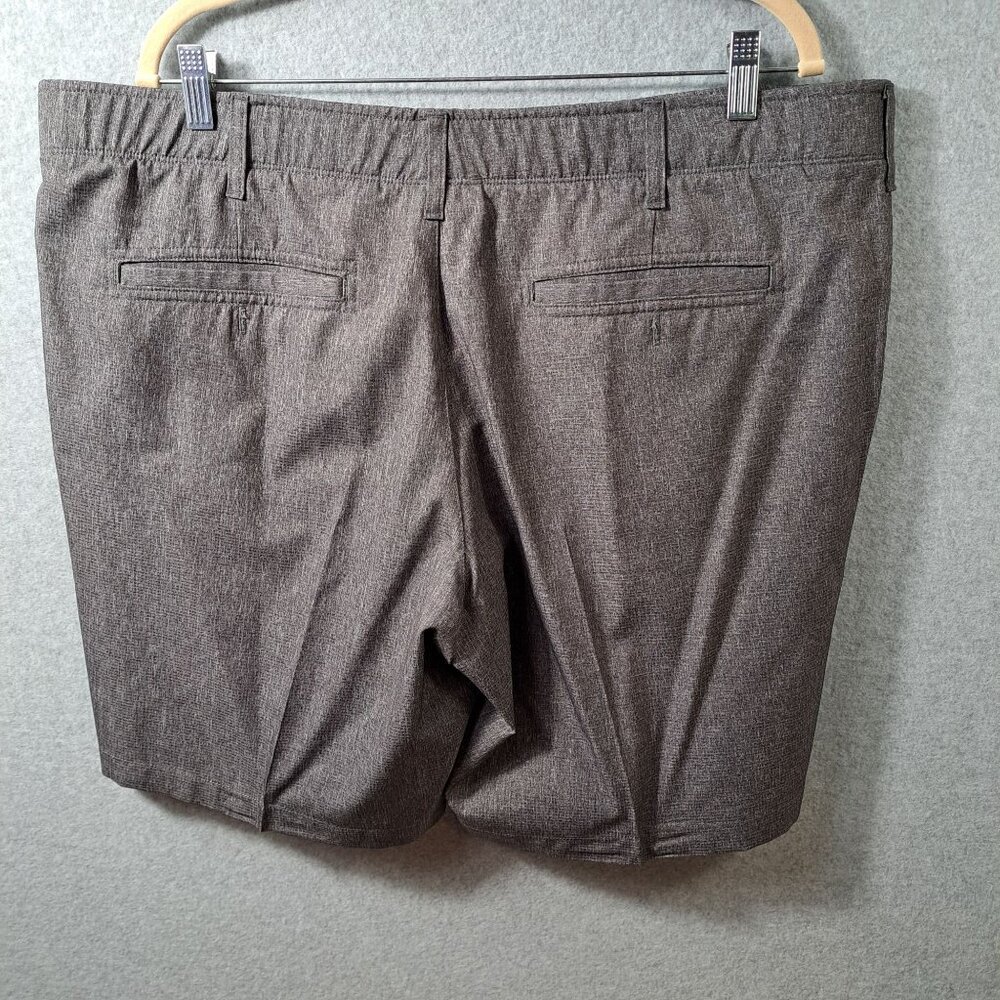 SwissTech Mens 42 Shorts Flat Front Gray Poly Elastic Waistband Pockets Stretch - Picture 13 of 15